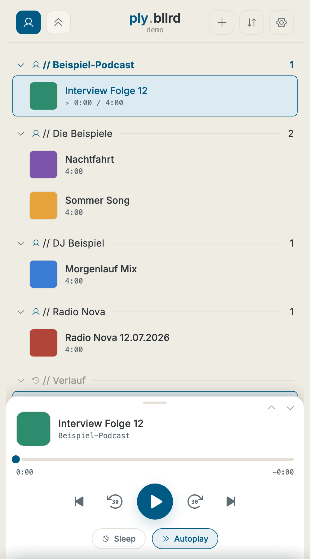 Screenshot: artist