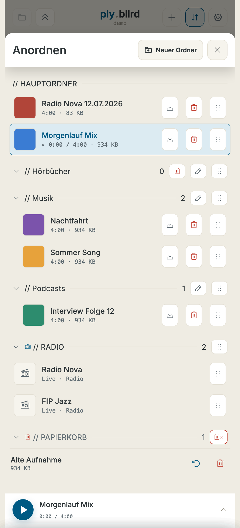 Screenshot: edit